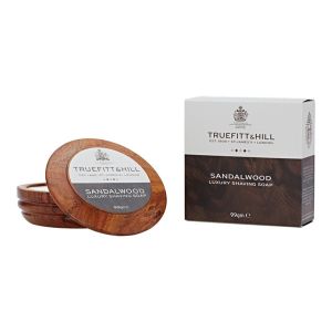 Truefitt & Hill Sandalwood Luxury Shaving Soap in Wooden Bowl 99g-The Pomade Shop