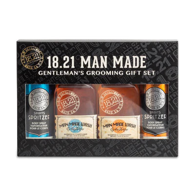 18.21 Man Made Absolute Mahogany & Noble Oud Wash & Spirits Spritzer Grooming Giftset-The Pomade Shop