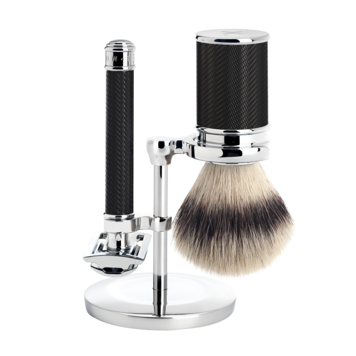 Muhle 99S31M89 TRADITIONAL 3 piece Shaving Set Black Resin-The Pomade Shop