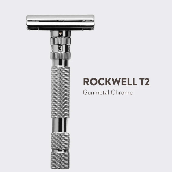 Rockwell T2 Dial Adjustable Safety Razor Gunmetal Chrome PRE ORDER-The Pomade Shop