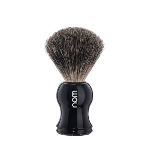 NOM (Muhle HJM P3S) Pure Badger Hair Shaving Brush – Black-The Pomade Shop