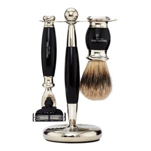 Truefitt & Hill Edwardian Collection Shaving Set – Mach 3 - Ebony-The Pomade Shop