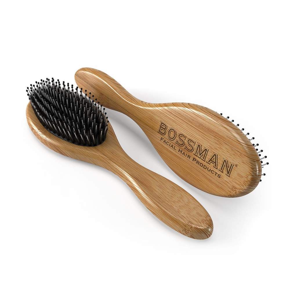 BOSSMAN BRANDS Beard Brush With Boar Hair & Nylon Bristles-The Pomade Shop