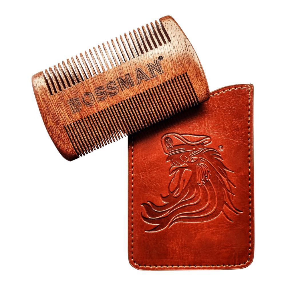 BOSSMAN Pocket Sandalwood Beard Comb-The Pomade Shop