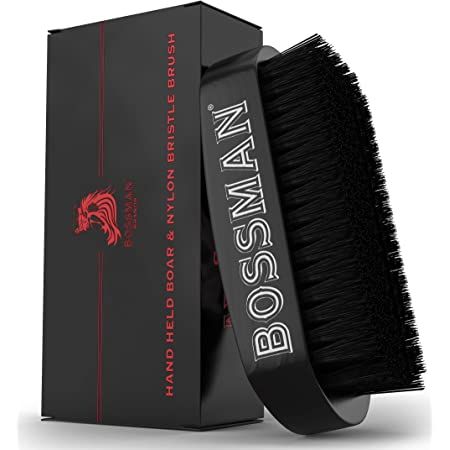 BOSSMAN Hand Held Boar & Nylon Bristle Brush-The Pomade Shop