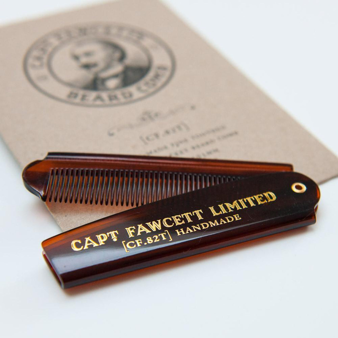 Captain Fawcett CF.82T Folding Pocket Beard Comb-The Pomade Shop