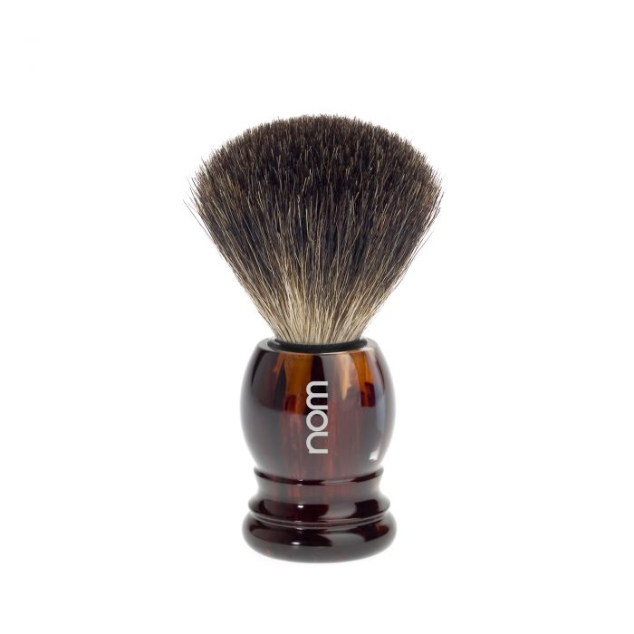 HJM NOM PURE BADGER SHAVING BRUSH FAUX TORTOISESHELL-The Pomade Shop