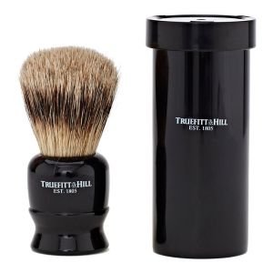 Truefitt & Hill Tube Traveller Super Badger Shaving Brush – Ebony-The Pomade Shop