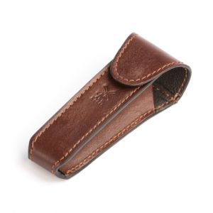 Muhle leather pouch for traveling, brown-The Pomade Shop